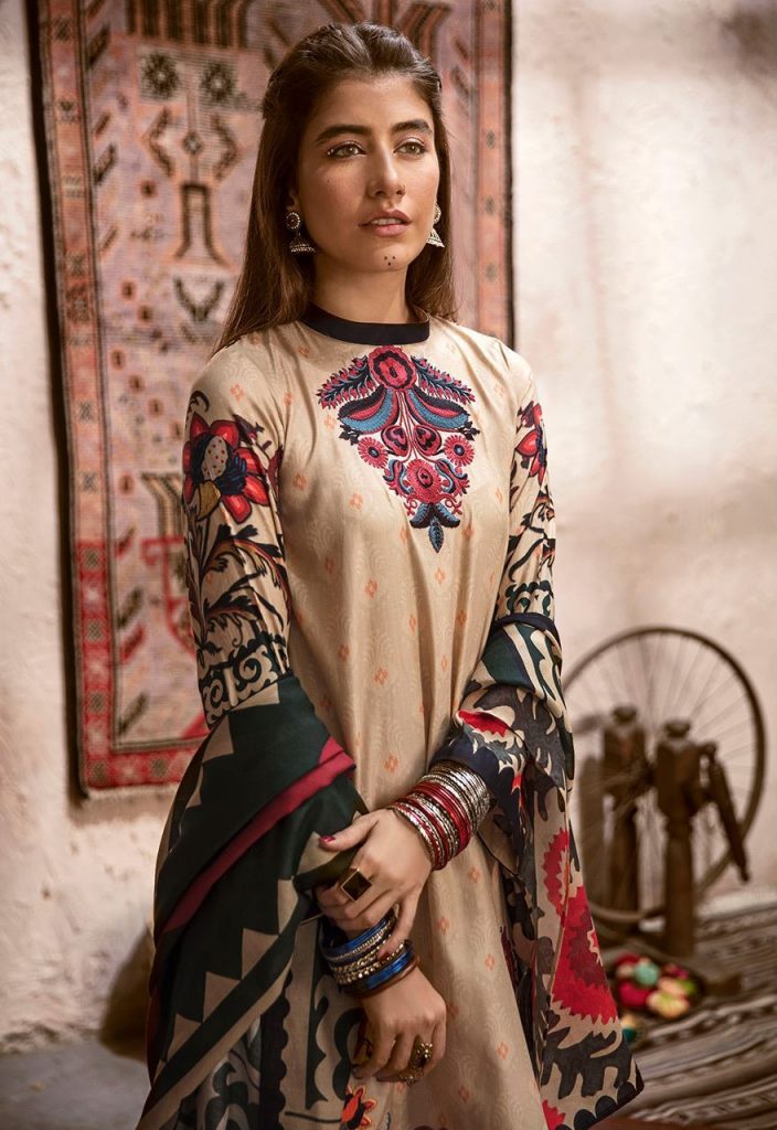 Cross Stitch Winter Printed Embroidered Dresses Collection 2018 2019 3