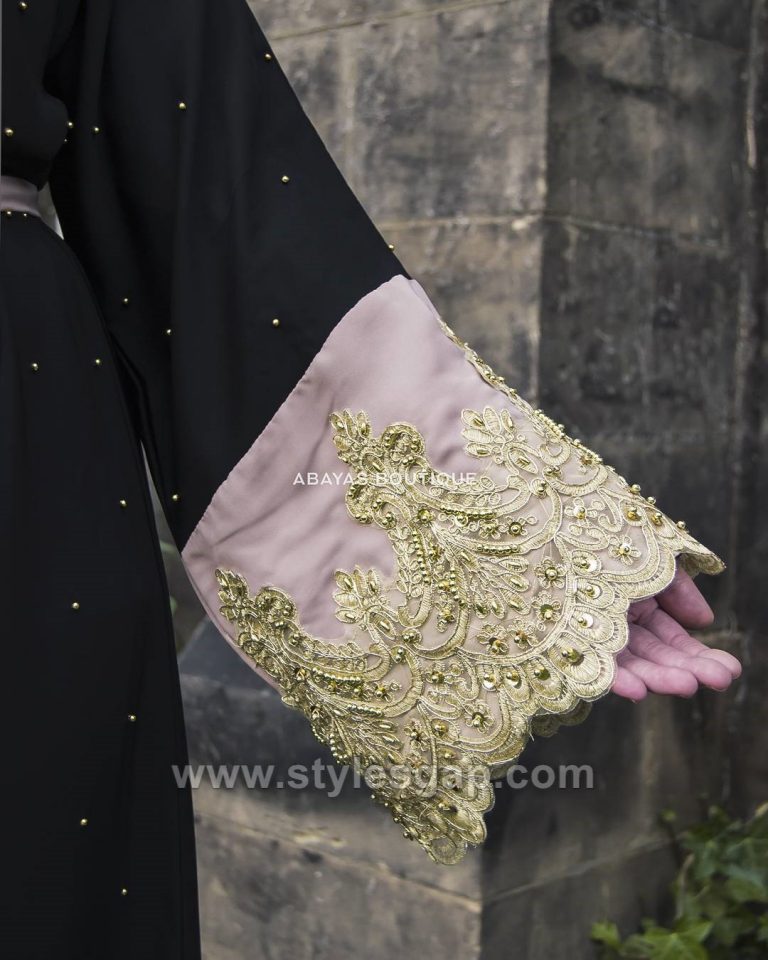 Fancy Lace Embroidered Abaya Designs Latest Collection