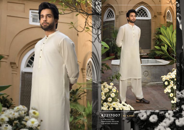 Latest Men Decent Kurta Shalwar Kameez Designs 2024 by Nishat