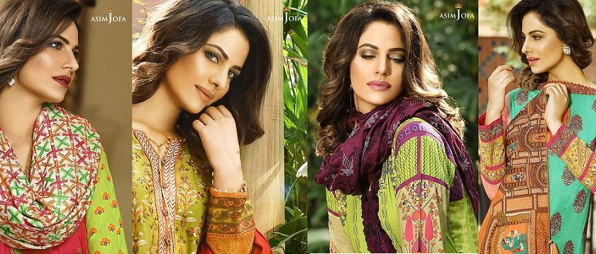 Asim Jofa Winter Shawl Dresses Collection 2017-2018