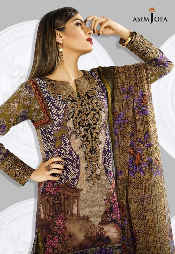 Asim Jofa Digital Lawn Summer Dresses Collection 2017 for Women