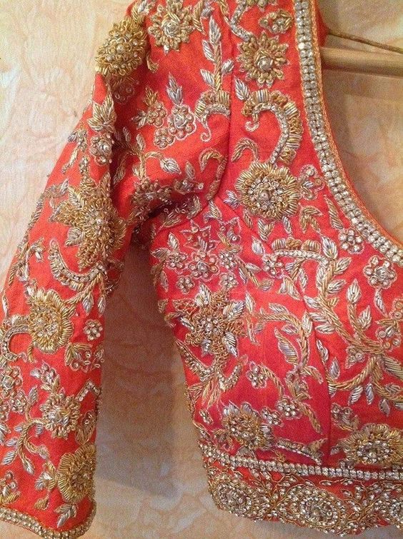 zardosi work blouse design