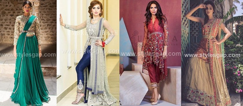 Pakistani Waist Belt Dresses Designs Latest wedding & party Trends