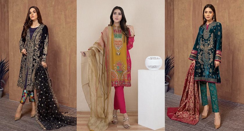 Pakistani Fashion Latest Women Best Winter Dresses 2019-2020 Designs