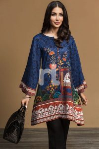 blue winter kurti