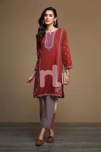 2 piece winter stitched nishat linen winter dress