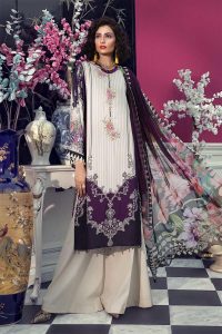 Maria B Winter Printed Embroidered Dress