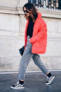 coral puffer jacket