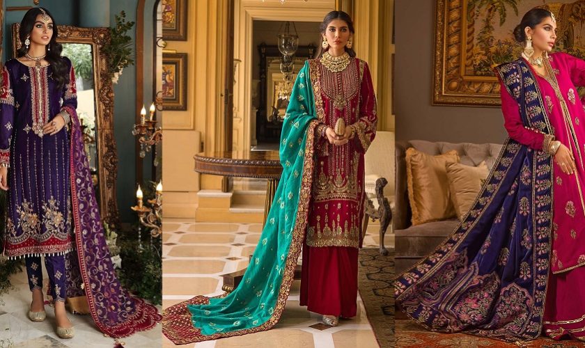 Gul Ahmed Fancy Winter Velvet Dresses & Shawls Collection